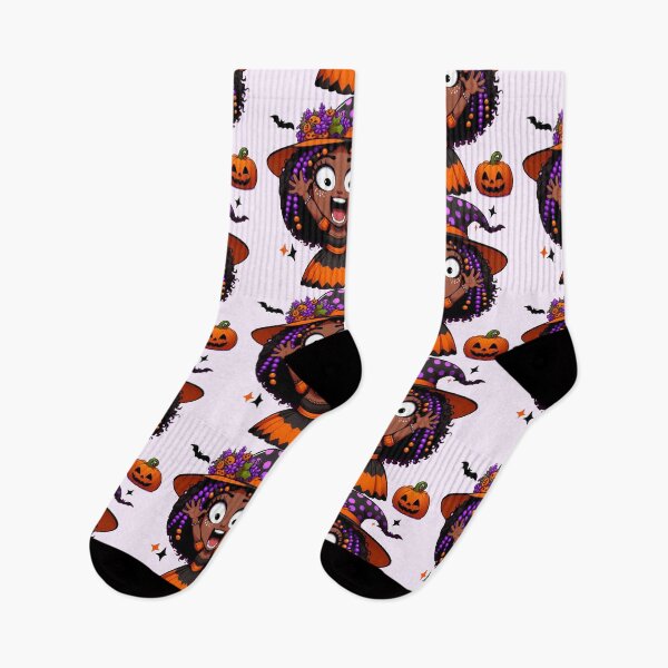 Item preview, Afro Girl Trick or Treat Cartoon designed and sold by Lulunza.
