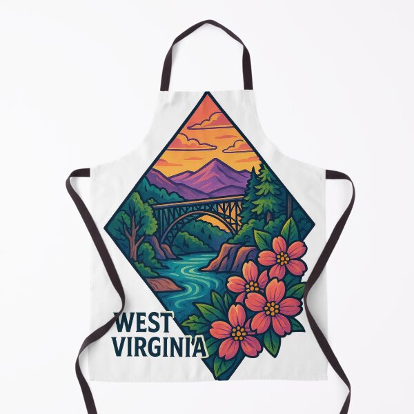 Item preview, West Virginia artistic design bridge and mountains designed and sold by Ahau Designs.
