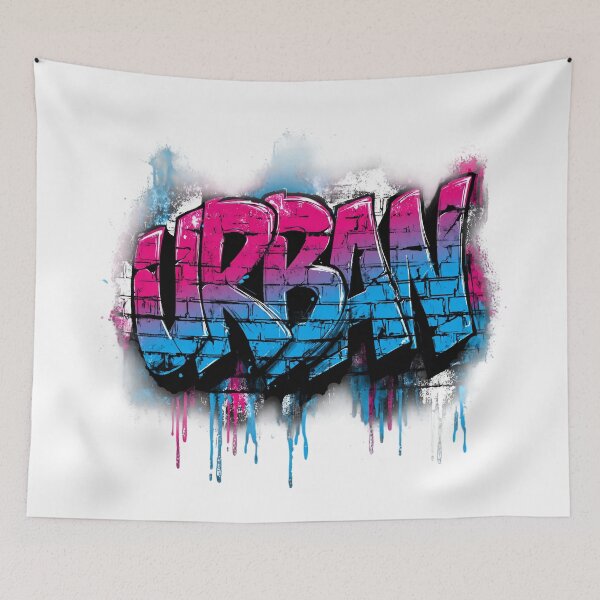 Item preview, URBAN Graffiti – Neon Blue & Pink Street Art Lettering designed and sold by Meiersbeste.
