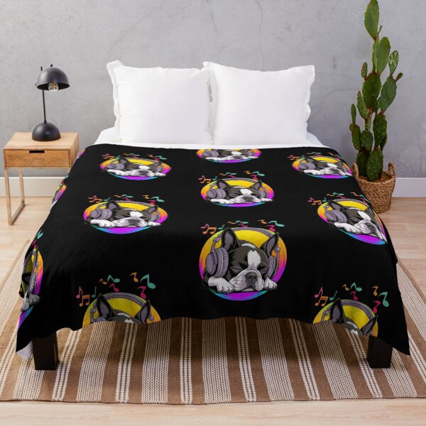 Item preview, Sleeping Boston Terrier Dog With Headphones Music designed and sold by DeansDesigns44.