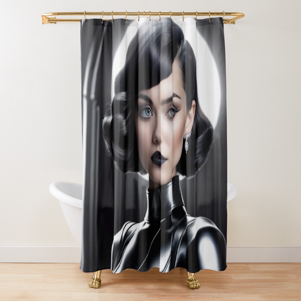 Neo-Classical Portrait Of Trevelia An Enigmatic Beauty AI Concept Art by Xzendor7 2 Neo-Classical Portrait Of Trevelia An Enigmatic Beauty AI Concept Art by Xzendor7 Decorative Art Print Shower Curtain