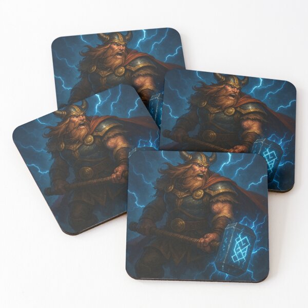 Item preview, Mythical Viking warrior with a lightning hammer designed and sold by BeenSavage.