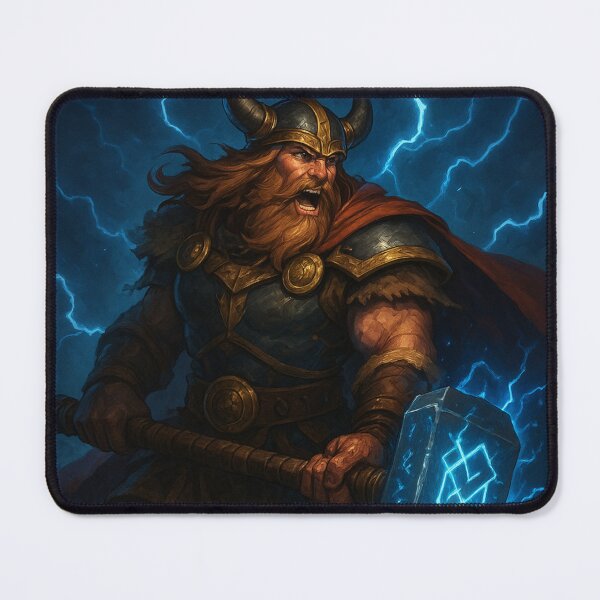 Item preview, Mythical Viking warrior with a lightning hammer designed and sold by BeenSavage.