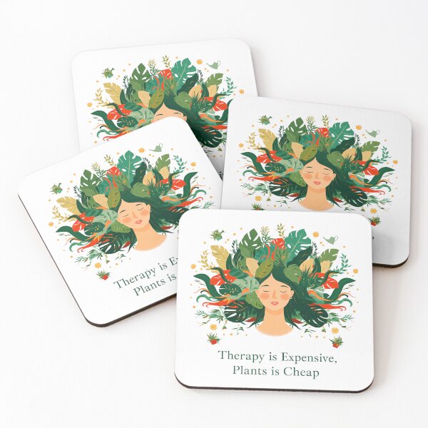 Item preview, Therapy is Expensive Plants is Cheap - Botanical Mental Health Art Print designed and sold by CreativeVisionsHub.