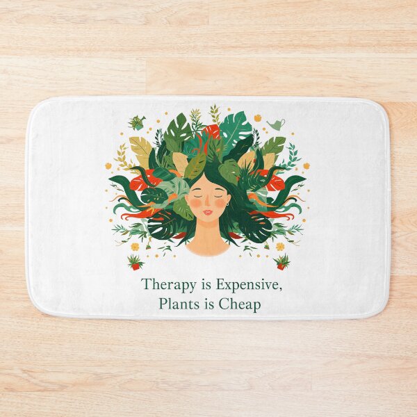 Item preview, Therapy is Expensive Plants is Cheap - Botanical Mental Health Art Print designed and sold by CreativeVisionsHub.