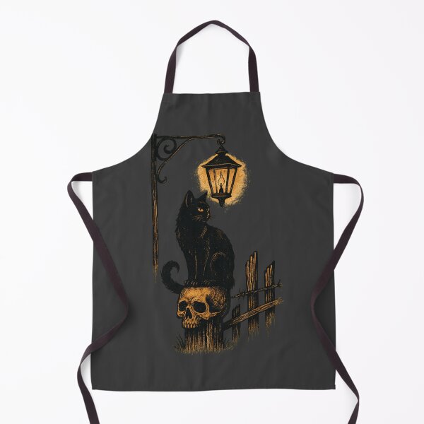 Item preview, Porch Sentinel Sticker – Black Cat on Fencepost Under Lantern, Gothic Halloween Night Design designed and sold by Feral Confetti.