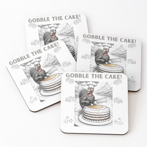 Item preview, Gobble the Cake – Funny Thanksgiving Turkey Design designed and sold by LeoCreazyShop.