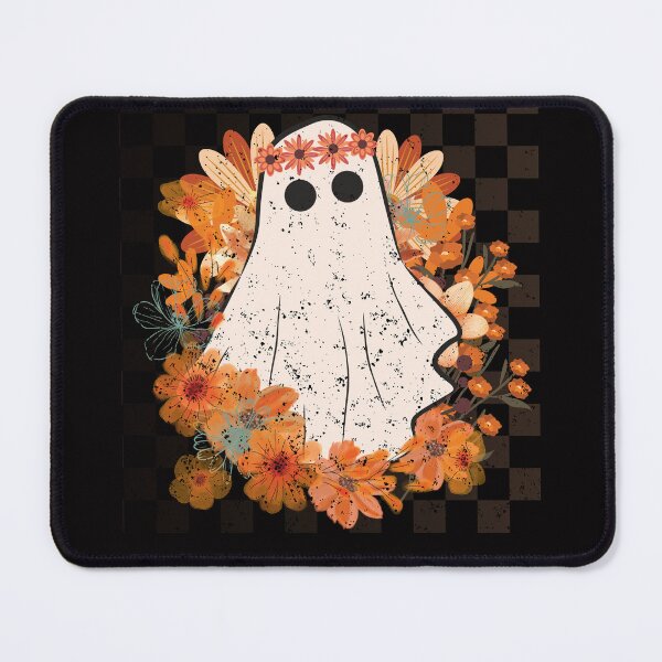 Item preview, Distressed Autumn Floral Crown Ghost – Whimsical Halloween Pastel Horror Art designed and sold by FaeryNuff.