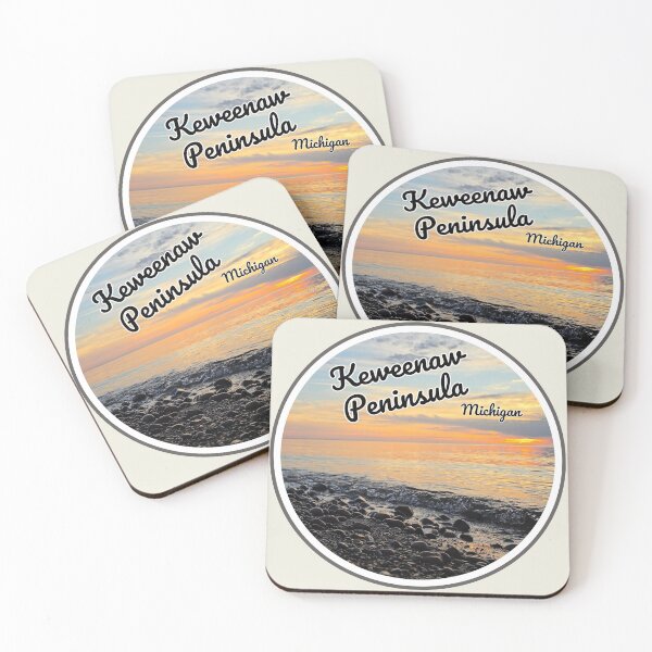 Item preview, Keweenaw Peninsula, Michigan, Lake Superior Beach Sunset, Travel Photography, Circle Design designed and sold by tumbleweedphoto.