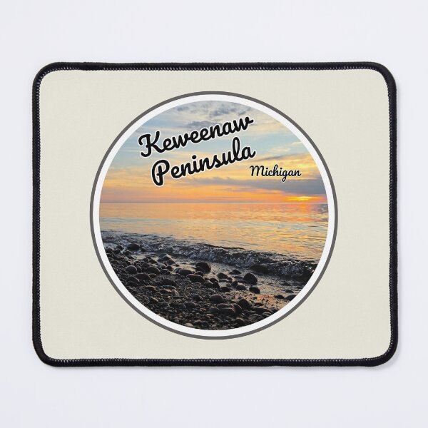 Item preview, Keweenaw Peninsula, Michigan, Lake Superior Beach Sunset, Travel Photography, Circle Design designed and sold by tumbleweedphoto.