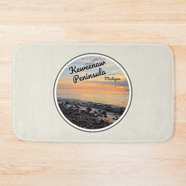 Item preview, Keweenaw Peninsula, Michigan, Lake Superior Beach Sunset, Travel Photography, Circle Design designed and sold by tumbleweedphoto.