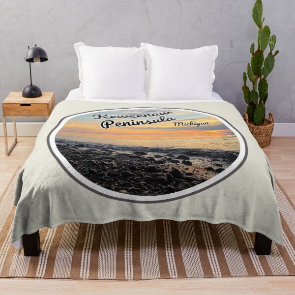 Item preview, Keweenaw Peninsula, Michigan, Lake Superior Beach Sunset, Travel Photography, Circle Design designed and sold by tumbleweedphoto.