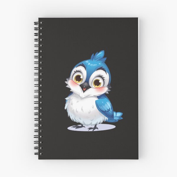 Artikelvorschau, Baby Mordecai – Süßer Kawaii Blauer Vogel Chibi Cartoon entworfen und verkauft von Taha Art Designs.