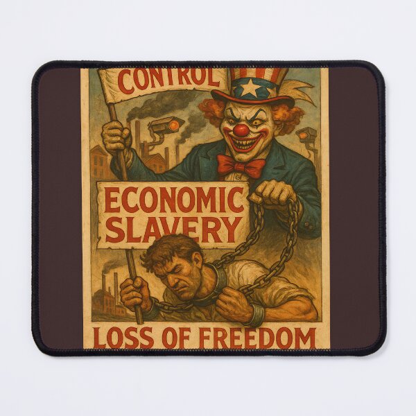 Item preview, Control Economic Slavery Clown Propaganda Poster Freedom Chains designed and sold by ReyDeLaCalle.