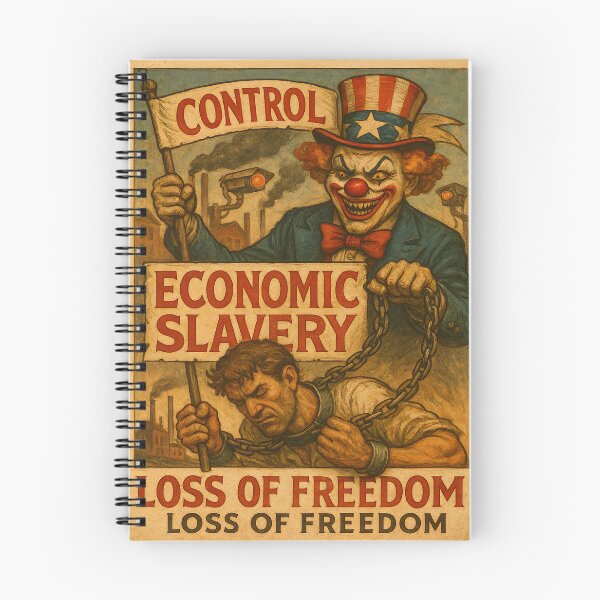 Item preview, Control Economic Slavery Clown Propaganda Poster Freedom Chains designed and sold by ReyDeLaCalle.