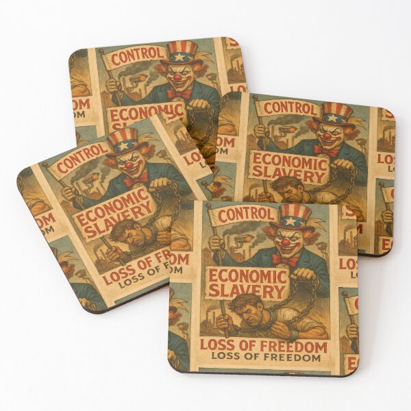 Item preview, Control Economic Slavery Clown Propaganda Poster Freedom Chains designed and sold by ReyDeLaCalle.