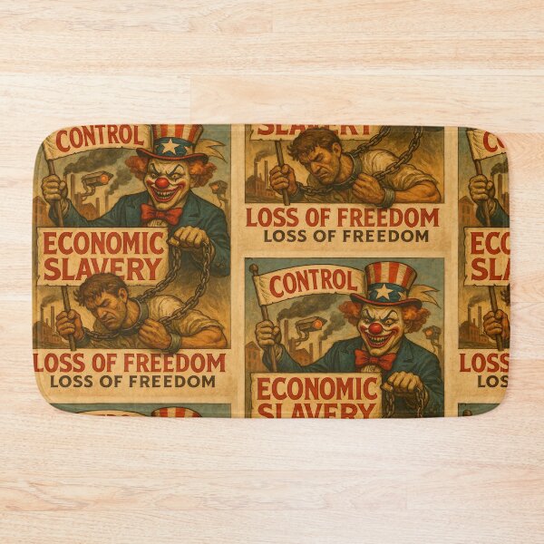 Item preview, Control Economic Slavery Clown Propaganda Poster Freedom Chains designed and sold by ReyDeLaCalle.