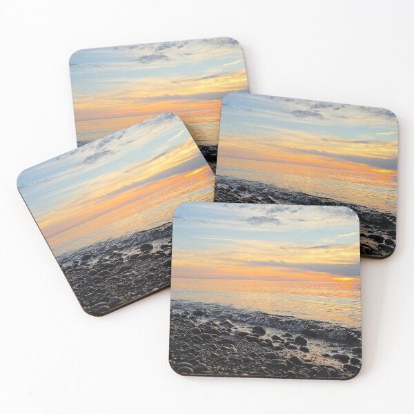 Item preview, Lake Superior at Sunset, Keweenaw Peninsula, Michigan, Beautiful Great Lakes Landscape Photo designed and sold by tumbleweedphoto.