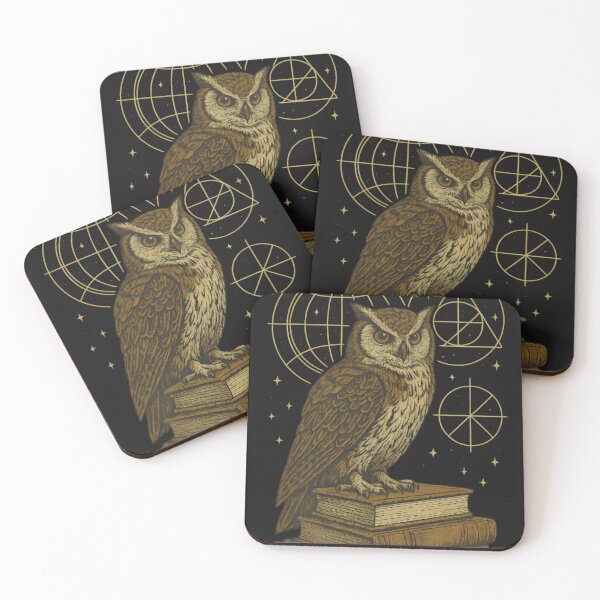 Item preview, Scholarly Owl Print: Mystic Grimoire Books & Celestial Art designed and sold by OutterFit.