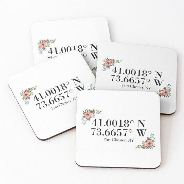 Item preview, Port Chester, NY Coordinates designed and sold by mynameisliana.