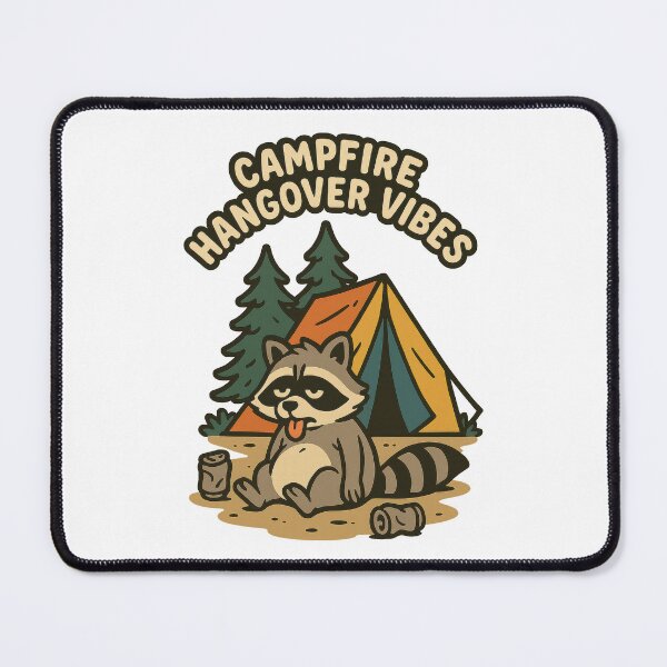 Item preview, Campfire Hangover Vibes – Funny Raccoon Camping Design for Outdoorsy Types designed and sold by inkoutninja.