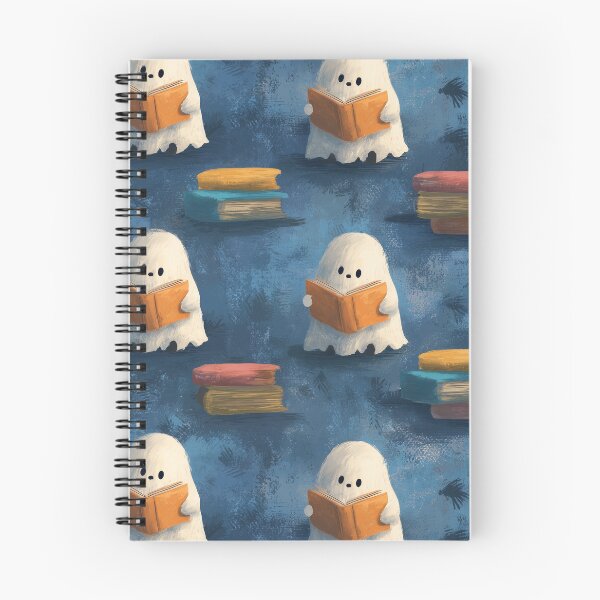 Item preview, Cute Ghost Reading Book Pattern on Blue designed and sold by joannejgg.