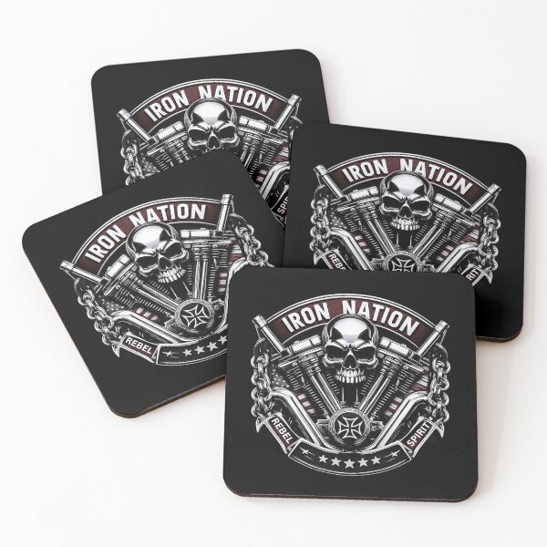 Item preview, Iron Nation Skull Rebel Spirit Motorcycle Art Design designed and sold by DeimosArtIntl.
