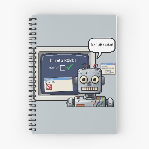 Item preview, Retro Robot and the Captcha Conundrum designed and sold by kornkobart.