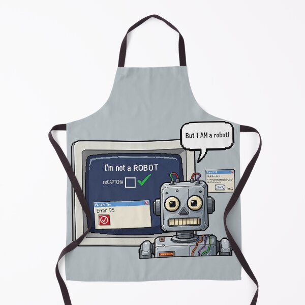 Item preview, Retro Robot and the Captcha Conundrum designed and sold by kornkobart.