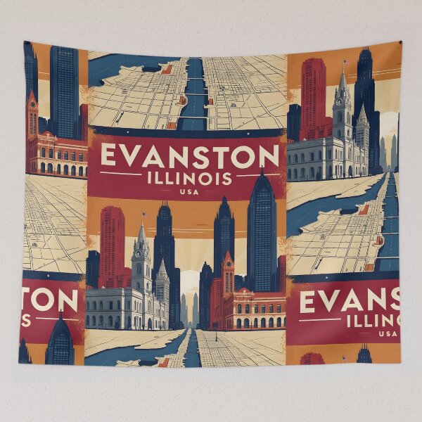 Item preview, Evanston Illinois 1950s USA Vintage Travel Tourism designed and sold by TravelersGems.