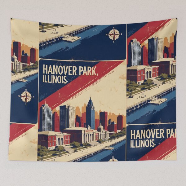 Item preview, Hanover Park Illinois 1950s USA Vintage Travel Tourism designed and sold by TravelersGems.