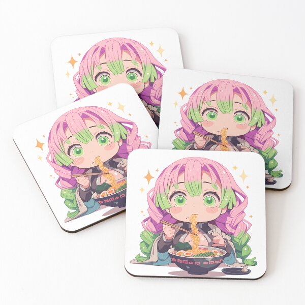 Item preview, Mitsuri Kanroji Demon Slayer Anime Ramen Pink Hair Cute Chibi designed and sold by Spraykart.