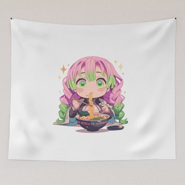 Item preview, Mitsuri Kanroji Demon Slayer Anime Ramen Pink Hair Cute Chibi designed and sold by Spraykart.