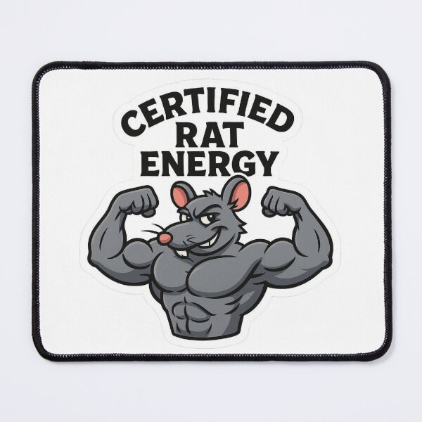 Item preview, Certified Rat Energy Vaporwave Muscle Rat designed and sold by prabhuji.