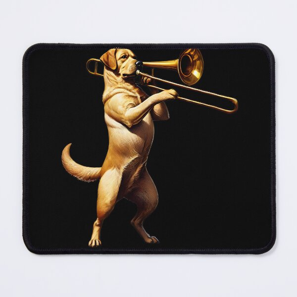 Item preview, Labrador Retriever Playing Trombone Player Dog Lover designed and sold by Kimberley King Art  King Art.