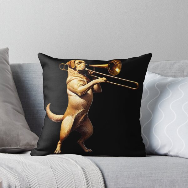 Aperçu de l'œuvre Labrador Retriever Joueur de Trombone Amoureux des Chiens créée et vendue par Kimberley King Art  King Art.