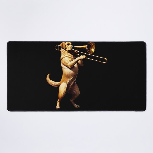 Item preview, Labrador Retriever Playing Trombone Player Dog Lover designed and sold by Kimberley King Art  King Art.