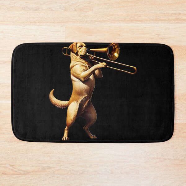 Item preview, Labrador Retriever Playing Trombone Player Dog Lover designed and sold by Kimberley King Art  King Art.