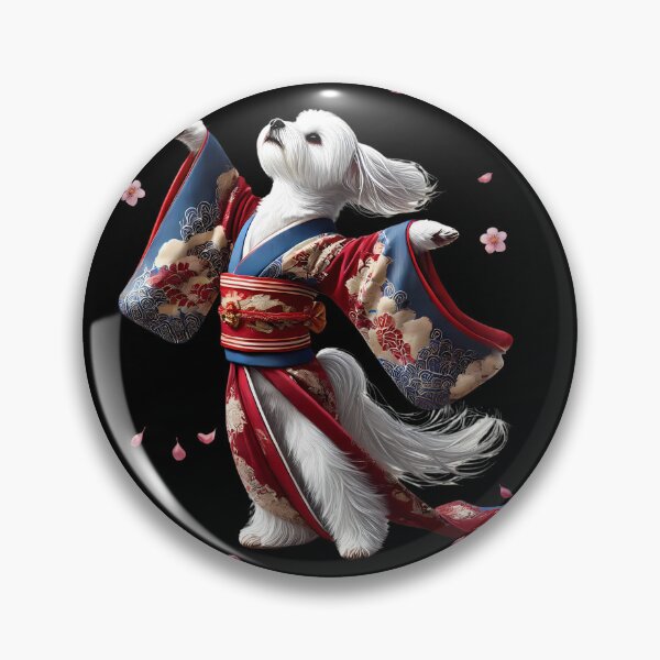 Artikelvorschau, Malteser Japanische Kunst Kimono Harajuku Hundeliebhaber entworfen und verkauft von Kimberley King Art King Art.