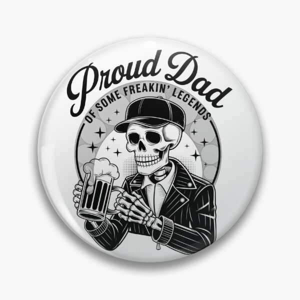 Item preview, Proud Dad Skeleton :Vintage Skull Biker Beer Design designed and sold by AlienTechs.