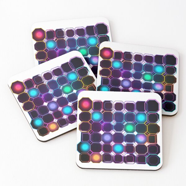Item preview, Glowing Hexagon Grid designed and sold by New-School-Wave.