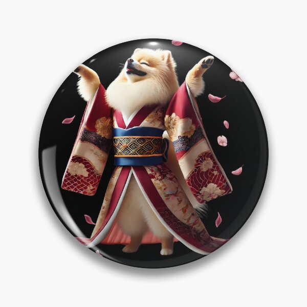 Artikelvorschau, Pommerscher japanischer Kunst-Kimono Harajuku Hundeliebhaber entworfen und verkauft von Kimberley King Art King Art.