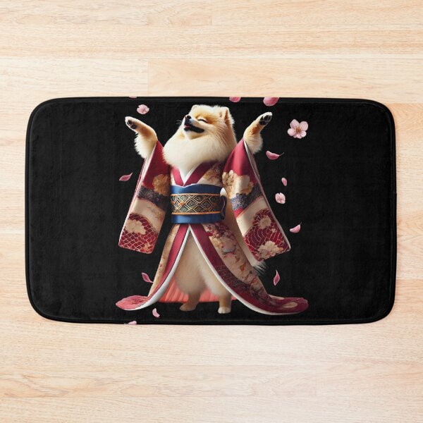Artikelvorschau, Pommerscher japanischer Kunst-Kimono Harajuku Hundeliebhaber entworfen und verkauft von Kimberley King Art King Art.