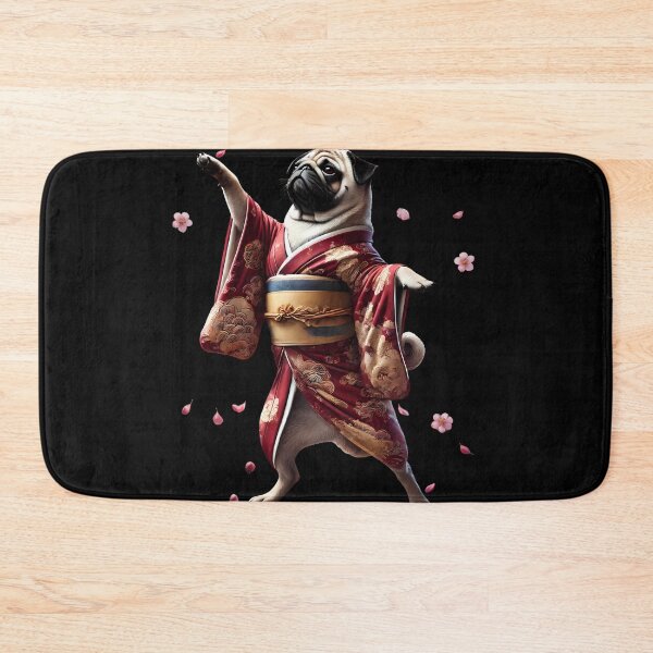 Artikelvorschau, Mops Japanische Kunst Kimono Harajuku Hundeliebhaber entworfen und verkauft von Kimberley King Art King Art.