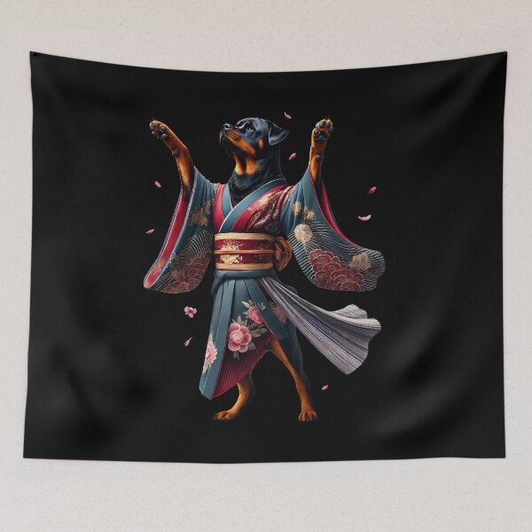 Item preview, Rottweiler Japanese Art Kimono Harajuku Dog Lover designed and sold by Kimberley King Art  King Art.