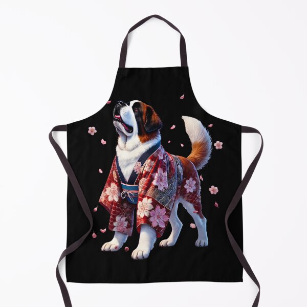 Artikelvorschau, Bernhardiner Japanische Kunst Kimono Harajuku Hundeliebhaber entworfen und verkauft von Kimberley King Art King Art.