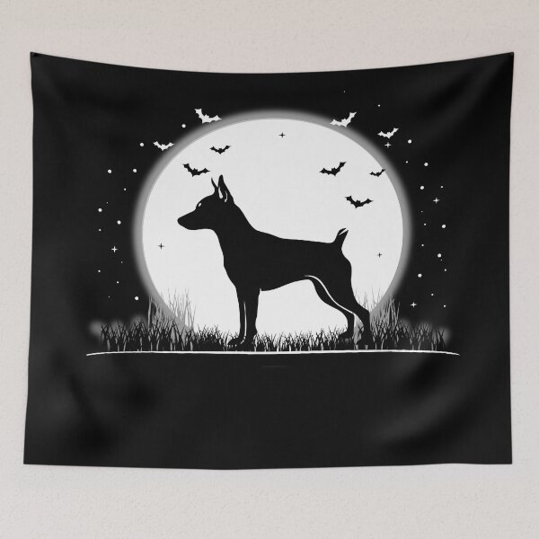 Item preview, MinPin Dog – Halloween Moon Silhouette designed and sold by The Real Life Symphony.
