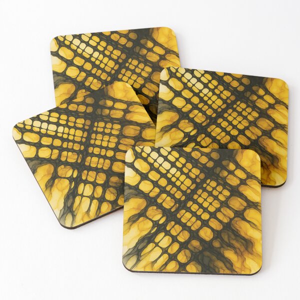 Item preview, Abstract Cellular Grid in Yellow and Black designed and sold by optimusprime39.