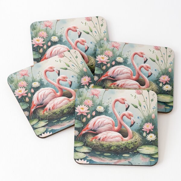 Item preview, Lily Pond Flamingos – Cottagecore Serenity designed and sold by Deezyned.