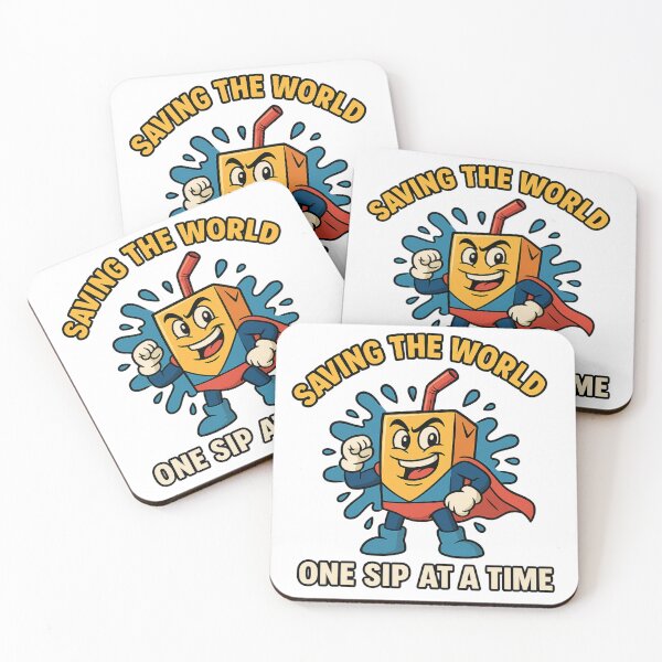 Item preview, Funny Superhero Cartoon Juicebox – Saving the World One Sip at a Time designed and sold by Epic Threads Designs.